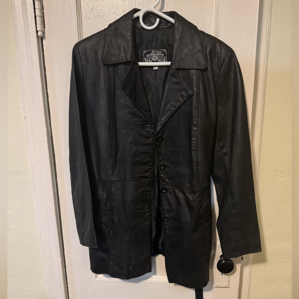 Vera Pelle Italian Brand Black Leather Jacket